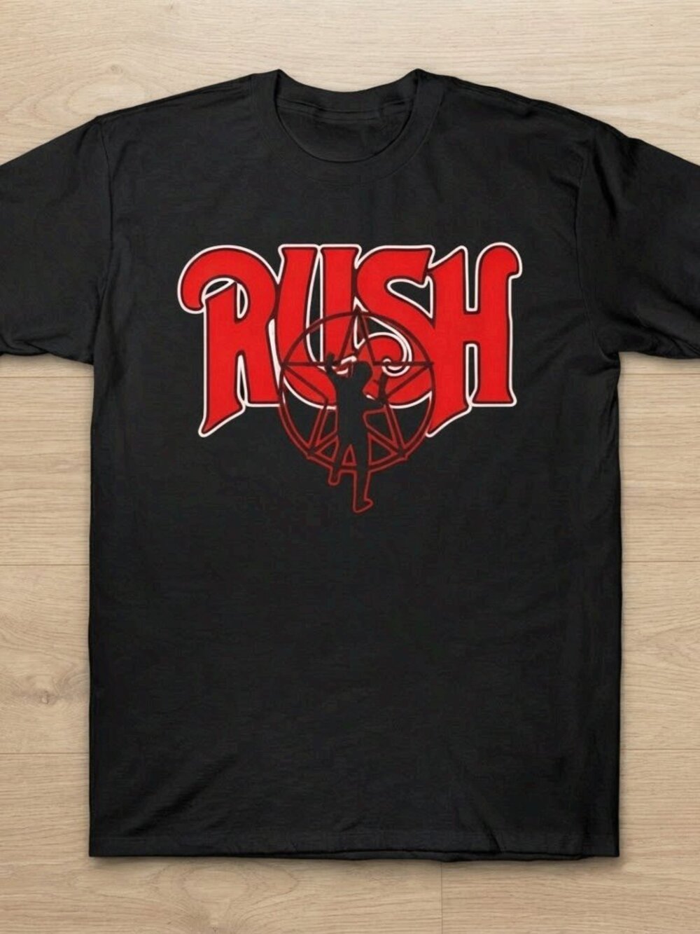 Rush Band Starman Logo Black T-Shirt S-4XL